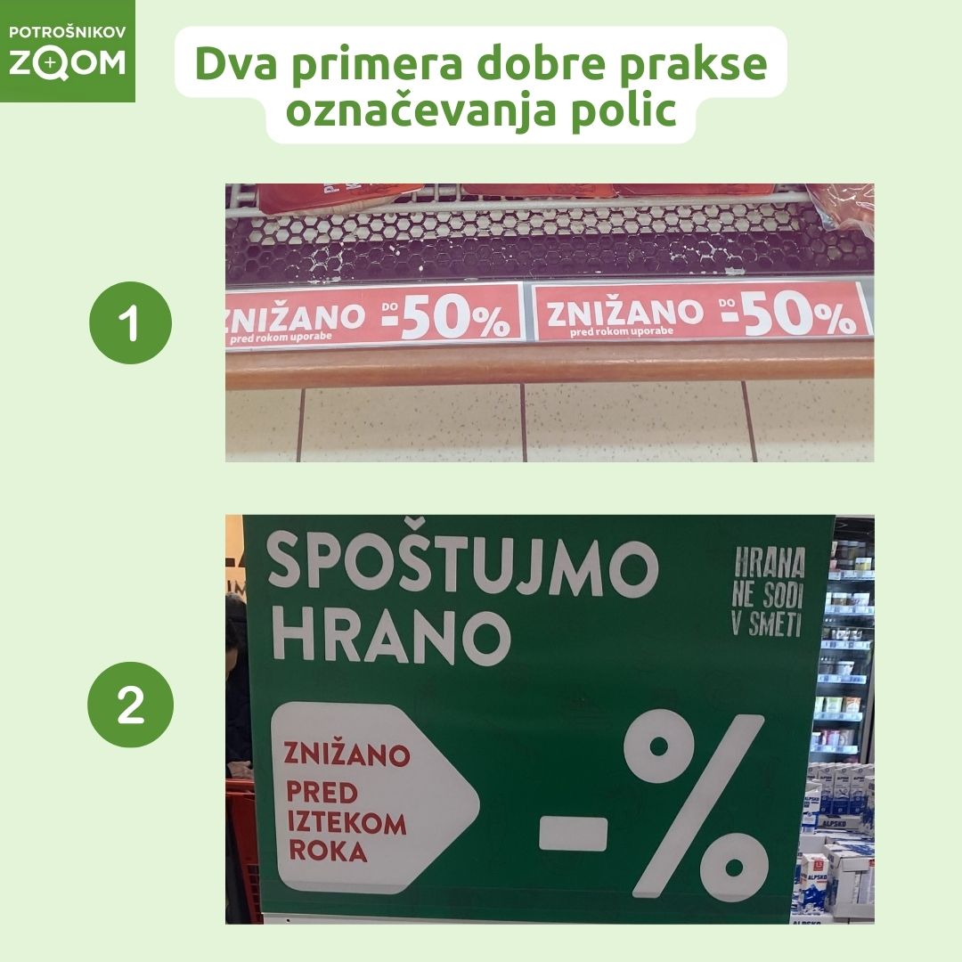 Dva primera dobre prakse označevanja polic