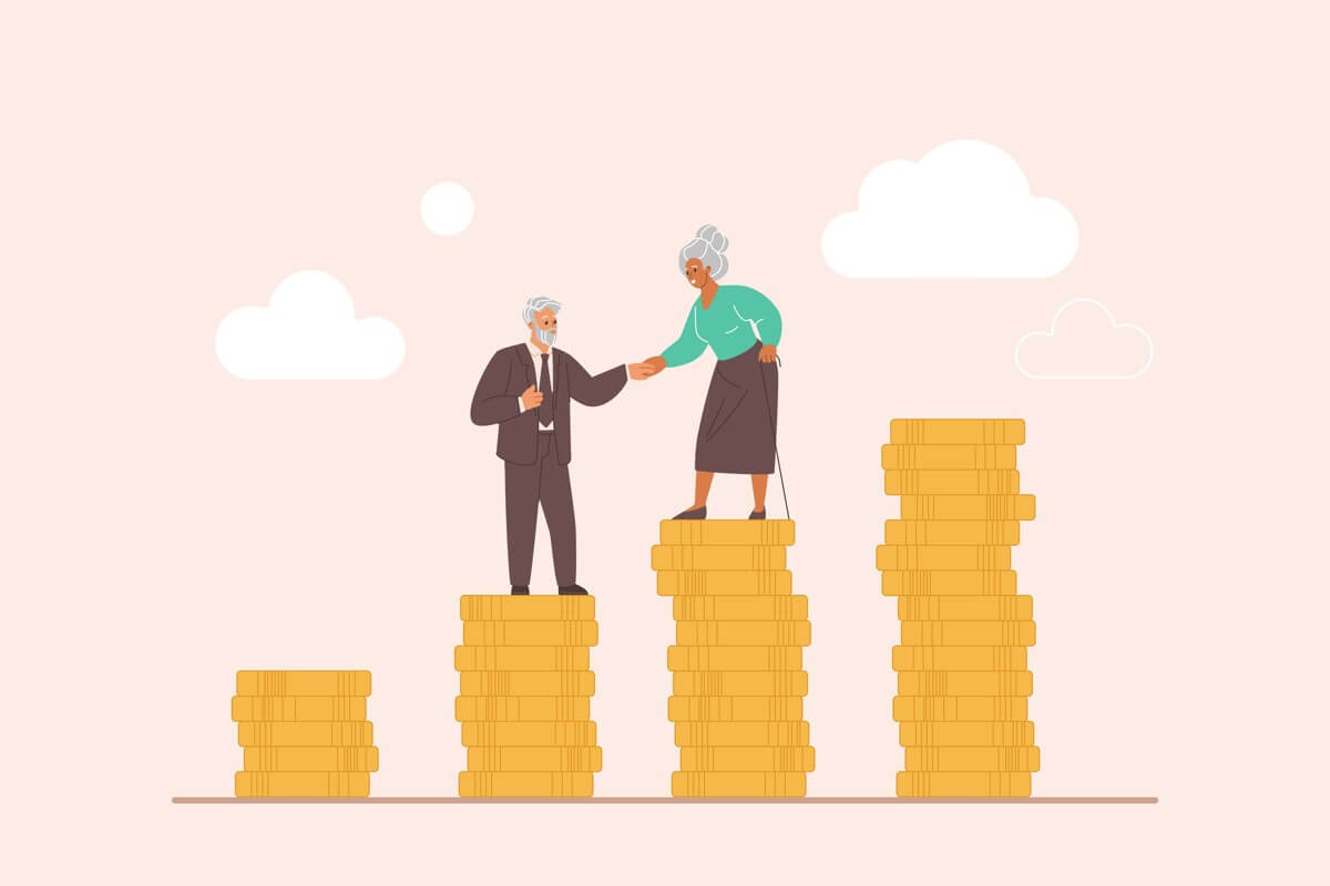 Ilustracija: upokojenci in premoženje